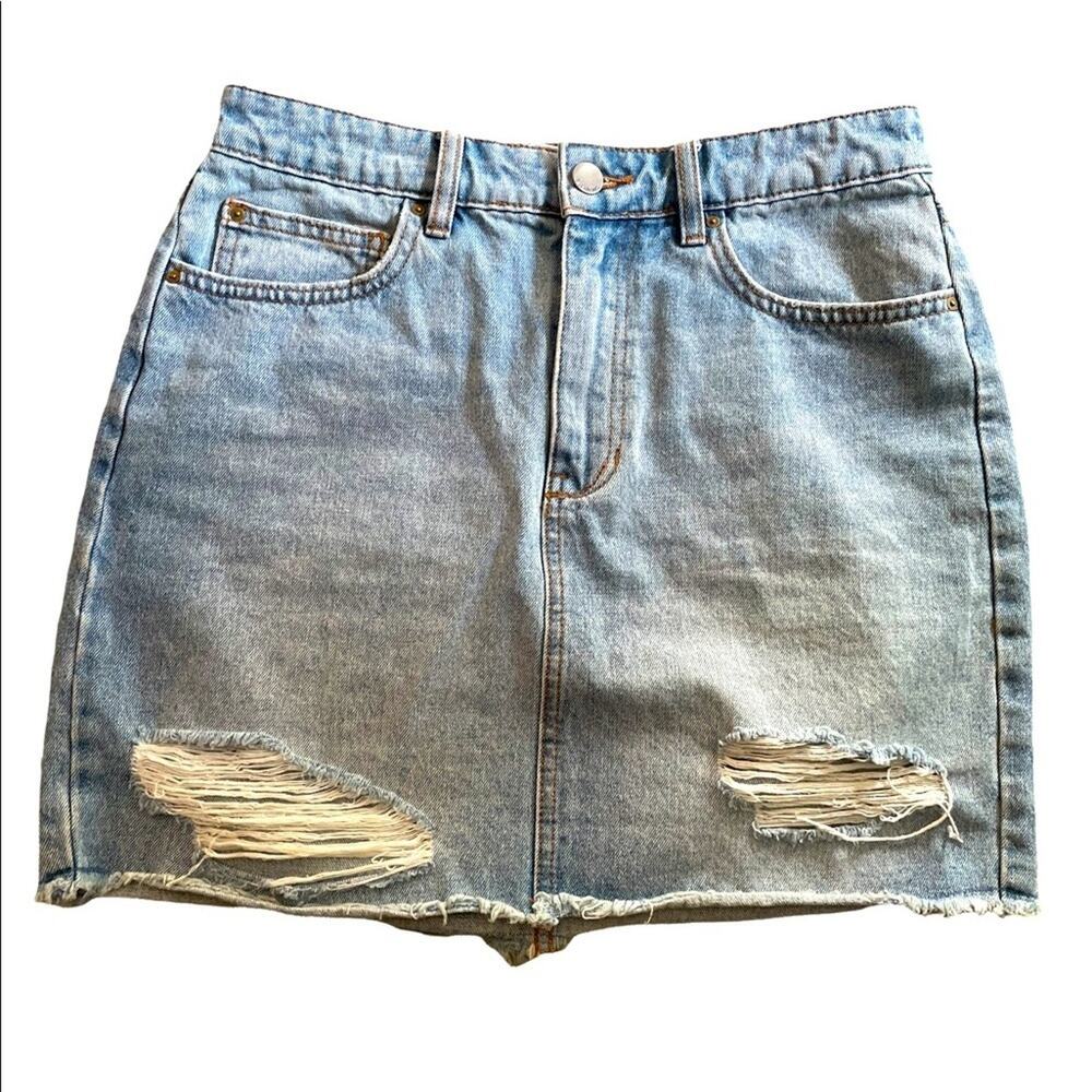Billabong Distressed Denim Skirt size 28 - Picture 1 of 6
